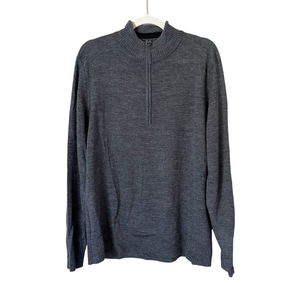 Smartwool Men’s Kiva Ridge Merino Wool Blend 1/2 Zip Pullover Sweater Gray